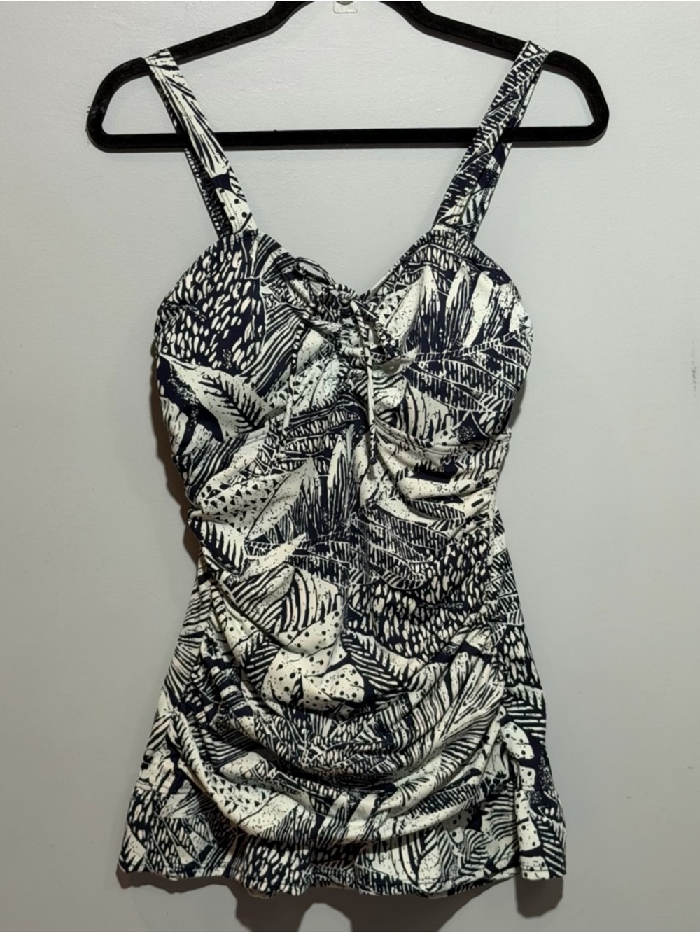 Septangle Tropical Print One Piece Swimsuit Swim Dress